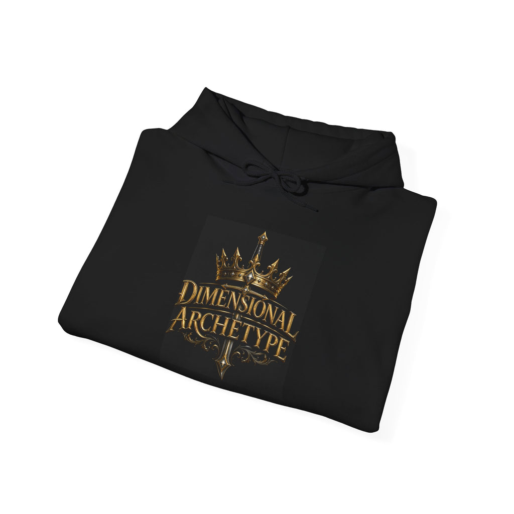Dimensional Archetype Gold Crown Sword Graphic Hoodie