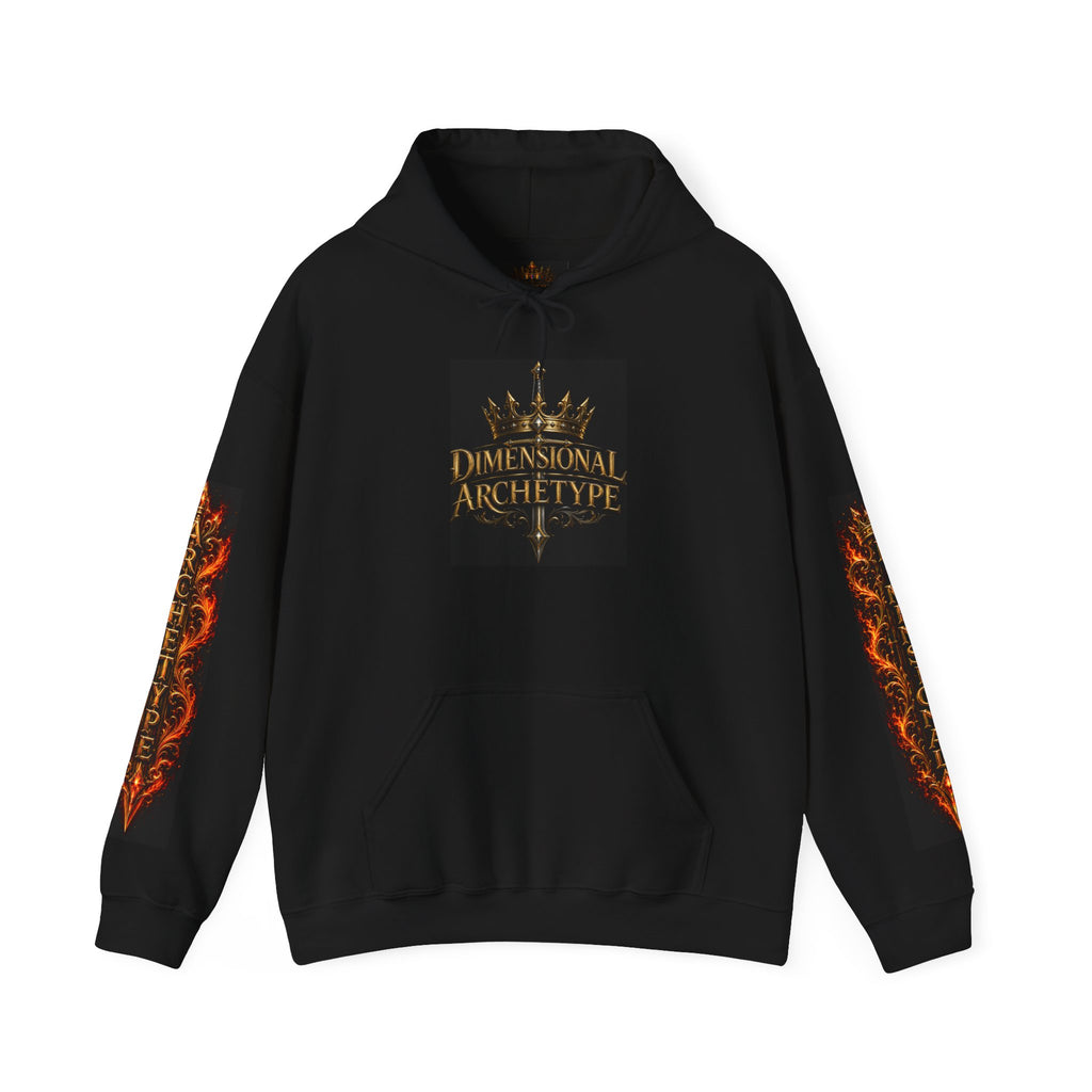 Dimensional Archetype Gold Crown Sword Graphic Hoodie